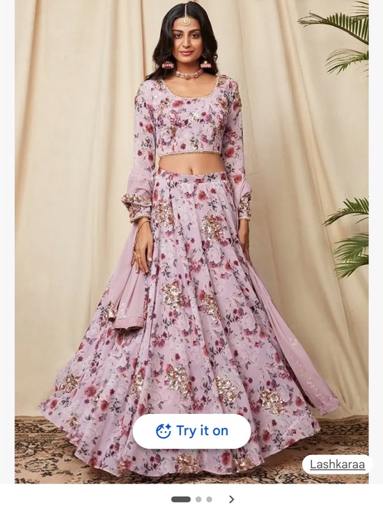 Lashkaraa Other - Lashkaraa Lavender Floral Lehenga - Elegant Women's Ethnic Set